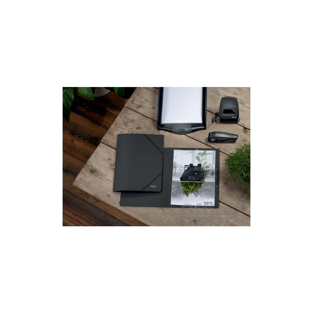 Leitz Recycle A4 karton fekete gumis mappa