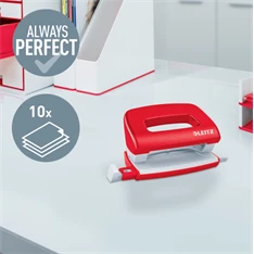 Leitz WOW NeXXt 10 lap piros mini lyukasztó Leitz WOW NeXXt 10 lap piros mini lyukasztó