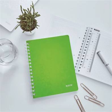 Leitz Wow A5 80lapos kockás zöld spirálfüzet Leitz Wow A5 80lapos kockás zöld spirálfüzet