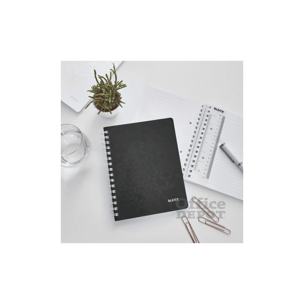 Leitz Wow A5 vonalas fekete spirálfüzet