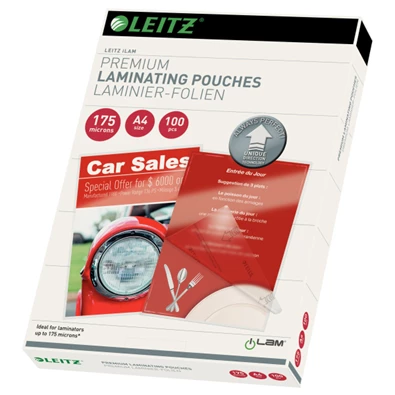 Leitz iLAM UDT A4 2x175mic 100db-os fényes lamináló fólia Leitz iLAM UDT A4 2x175mic 100db-os fényes lamináló fólia