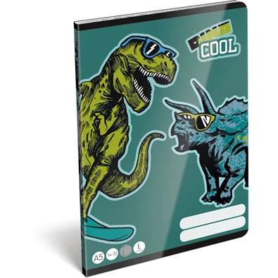 Lizzy Dino Cool 22965499 FSC A5 14-32 tűzött vonalas füzet Lizzy Dino Cool 22965499 FSC A5 14-32 tűzött vonalas füzet