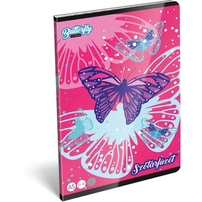 Lizzy Lollipop Butterfly 22970715 FSC A5 31-32 tűzött szótár füzet Lizzy Lollipop Butterfly 22970715 FSC A5 31-32 tűzött szótár füzet