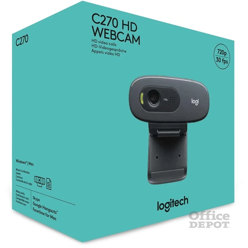 Logitech C270 720p fekete mikrofonos webkamera