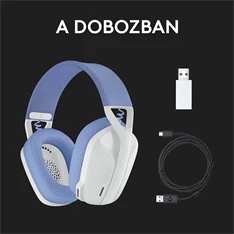 Logitech G435 Lightspeed Dolby Atmos 7.1 Surround Wireless fehér vezeték nélküli gamer headset Logitech G435 Lightspeed Dolby Atmos 7.1 Surround Wireless fehér vezeték nélküli gamer headset