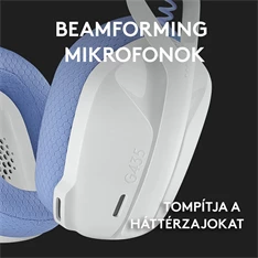 Logitech G435 Lightspeed Dolby Atmos 7.1 Surround Wireless fehér vezeték nélküli gamer headset Logitech G435 Lightspeed Dolby Atmos 7.1 Surround Wireless fehér vezeték nélküli gamer headset