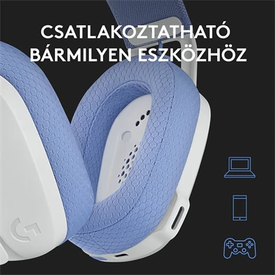 Logitech G435 Lightspeed Dolby Atmos 7.1 Surround Wireless fehér vezeték nélküli gamer headset Logitech G435 Lightspeed Dolby Atmos 7.1 Surround Wireless fehér vezeték nélküli gamer headset