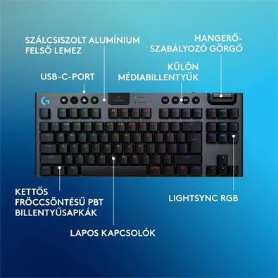 Logitech G915 X LIGHTSPEED TKL US vezeték nélküli fekete billentyűzet Logitech G915 X LIGHTSPEED TKL US vezeték nélküli fekete billentyűzet