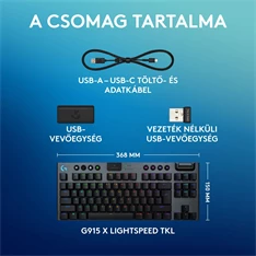 Logitech G915 X LIGHTSPEED TKL US vezeték nélküli fekete billentyűzet Logitech G915 X LIGHTSPEED TKL US vezeték nélküli fekete billentyűzet