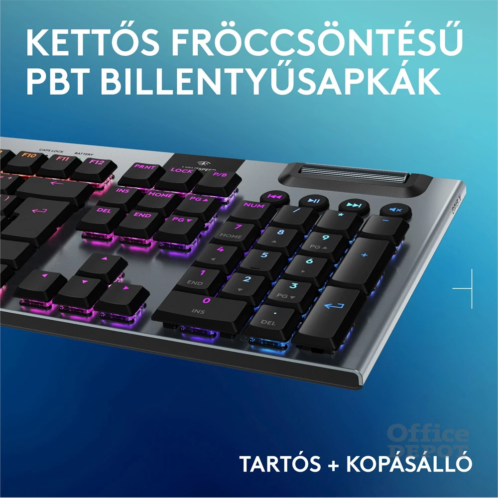 Logitech G915 X LIGHTSPEED US vezeték nélküli fekete billentyűzet