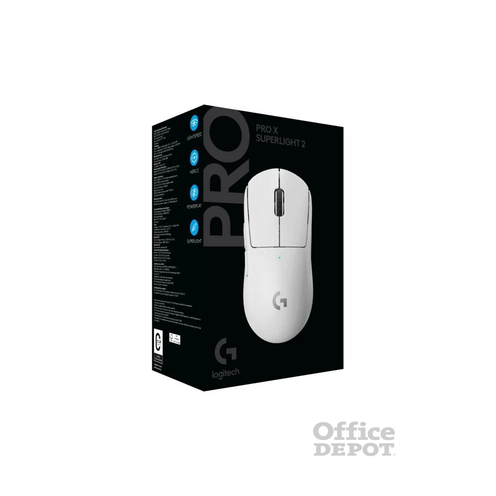 Logitech G PRO X SUPERLIGHT 2 LIGHTSPEED vezeték nélküli fehér gamer egér