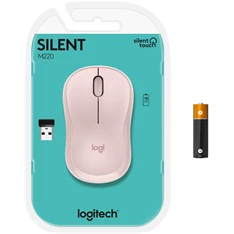 Logitech M220 Silent vezeték nélküli rózsaszín egér Logitech M220 Silent vezeték nélküli rózsaszín egér