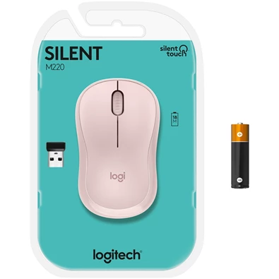 Logitech M220 Silent vezeték nélküli rózsaszín egér Logitech M220 Silent vezeték nélküli rózsaszín egér