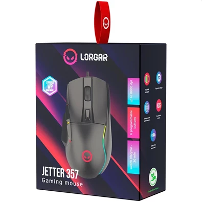 Lorgar Jetter 357 RGB fekete gamer egér Lorgar Jetter 357 RGB fekete gamer egér