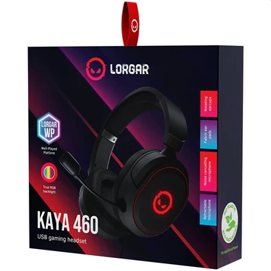 Lorgar Kaya 460 USB, RGB fekete headset Lorgar Kaya 460 USB, RGB fekete headset
