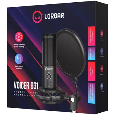 Lorgar Voicer 931 fekete gamer mikrofon Lorgar Voicer 931 fekete gamer mikrofon