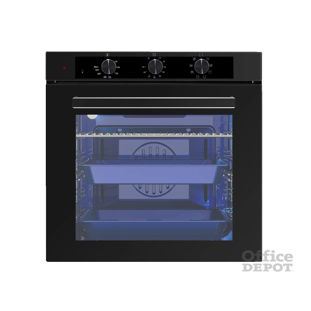 Luxell A68-SF3 MT fekete, beépíthető, sütőtér: 77L, légkeverés, pirolitikus, sütő