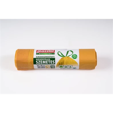 MAZZINI 104155 újrahasznosított húzófüles 15db/roll 70L szemeteszsák MAZZINI 104155 újrahasznosított húzófüles 15db/roll 70L szemeteszsák
