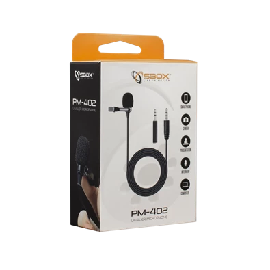 SBOX PM-402 Csiptethető mikrofon, 3.5 mm SBOX PM-402 Csiptethető mikrofon, 3.5 mm