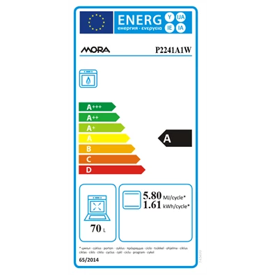 MORA P2241A1W fehér, szabadonálló, gáz, főzőzóna: 4, sütő:70L, tűzhely