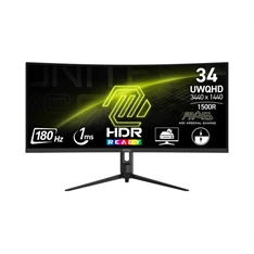 MSI 34" Gaming 342CQR E2 UWQHD VA LED 180Hz HDMI/DP ívelt gamer monitor MSI 34" Gaming 342CQR E2 UWQHD VA LED 180Hz HDMI/DP ívelt gamer monitor
