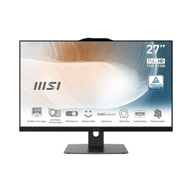 MSI Business Modern AM272P 12M-841XEU 27"FHD/Core i3-1215U/8GB/512GB/fekete All-in-One asztali számítógép MSI Business Modern AM272P 12M-841XEU 27"FHD/Core i3-1215U/8GB/512GB/fekete All-in-One asztali számítógép