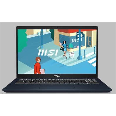 MSI Modern 15 B13M-1029 laptop (15,6"FHD/Intel Core i3-1315U/Int.VGA/8GB RAM/512GB/Win11) - fekete