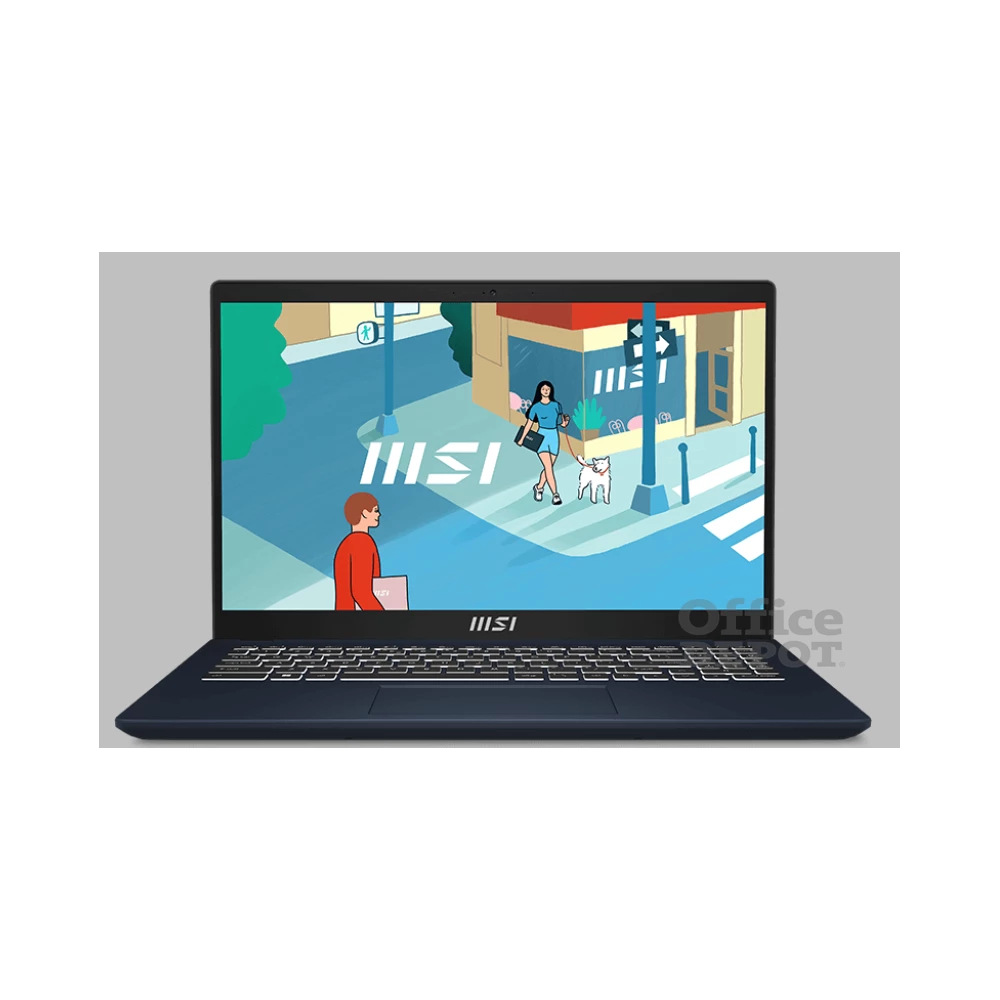 MSI Modern 15 B13M-1029 laptop (15,6"FHD/Intel Core i3-1315U/Int.VGA/8GB RAM/512GB/Win11) - fekete