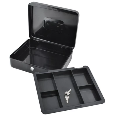 Malatec 30x24x9cm kulcsos fekete pénzkazetta Malatec 30x24x9cm kulcsos fekete pénzkazetta
