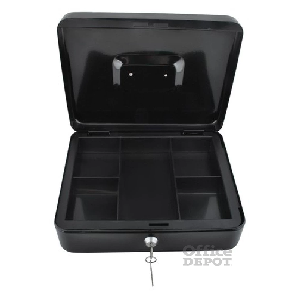 Malatec 30x24x9cm kulcsos fekete pénzkazetta