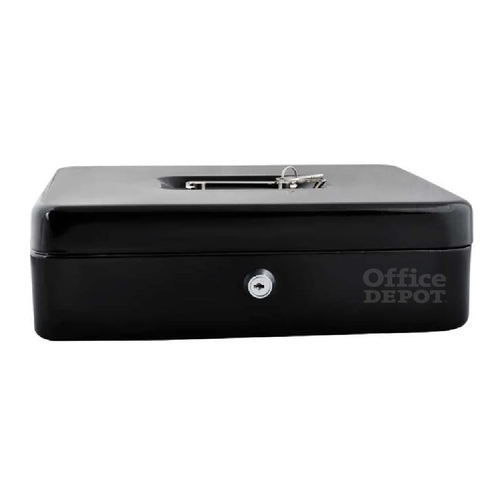 Malatec 30x24x9cm kulcsos fekete pénzkazetta