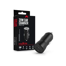 Maxlife TF-0165 Type C 20W PD3.0 fekete szivargyújtós gyorstöltő adapter Maxlife TF-0165 Type C 20W PD3.0 fekete szivargyújtós gyorstöltő adapter