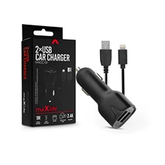 Maxlife TF-0016 5V/2,4A 1m Lightning/2xUSB fekete szivargyújtó töltő Maxlife TF-0016 5V/2,4A 1m Lightning/2xUSB fekete szivargyújtó töltő
