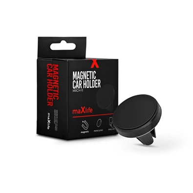 Maxlife TF-0070 univerzális szellőzőrácsba illeszthető mágneses fekete autós telefon tartó