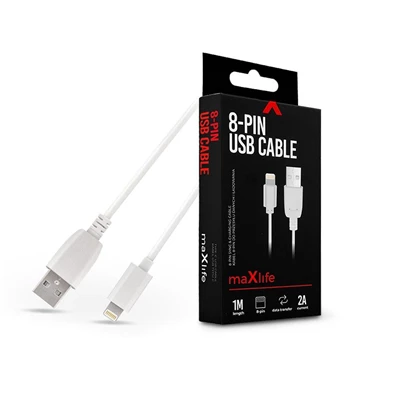 Maxlife TF-0173 1m Lightning 2A fehér adat- és töltőkábel Maxlife TF-0173 1m Lightning 2A fehér adat- és töltőkábel
