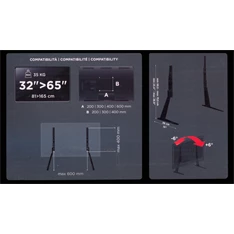 Meliconi Feet 600 32"-65" VESA 600x600 talpas TV állvány Meliconi Feet 600 32"-65" VESA 600x600 talpas TV állvány