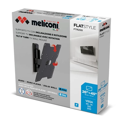 Meliconi Flatstyle FTR200 DW 26"-45" dönthető fali TV konzol Meliconi Flatstyle FTR200 DW 26"-45" dönthető fali TV konzol