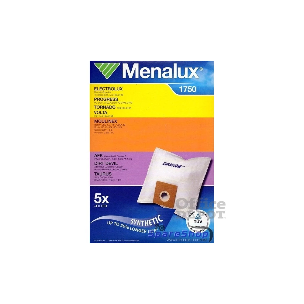 Menalux 1750 5 db szintetikus porzsák+1 mikroszűrő