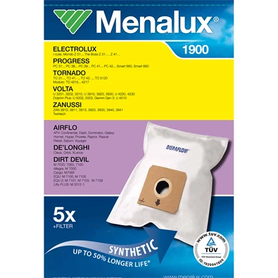 Menalux 1900 5 db szintetikus porzsák+1 mikroszűrő Menalux 1900 5 db szintetikus porzsák+1 mikroszűrő