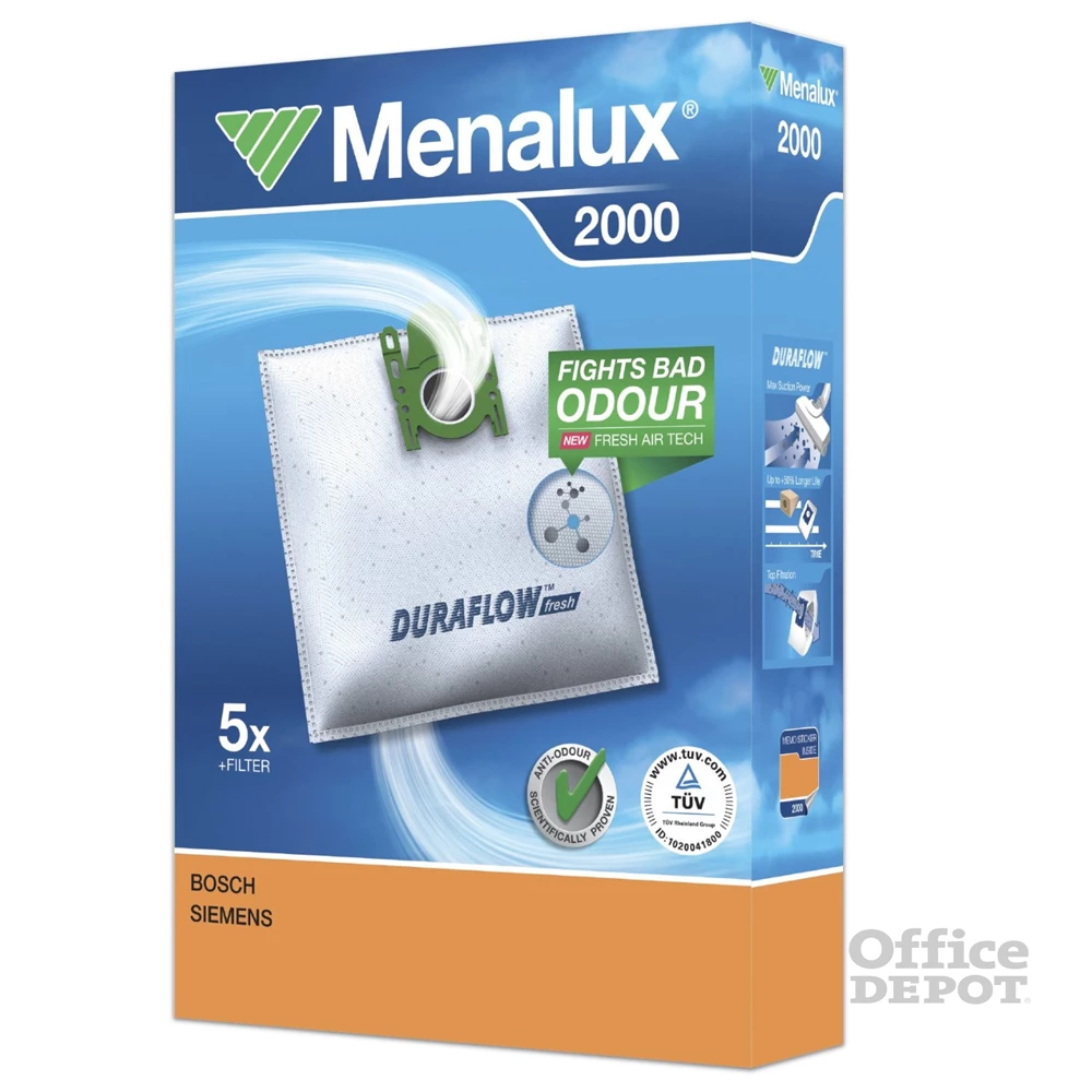 Menalux 2000 5 db szintetikus porzsák+1 mikroszűrő