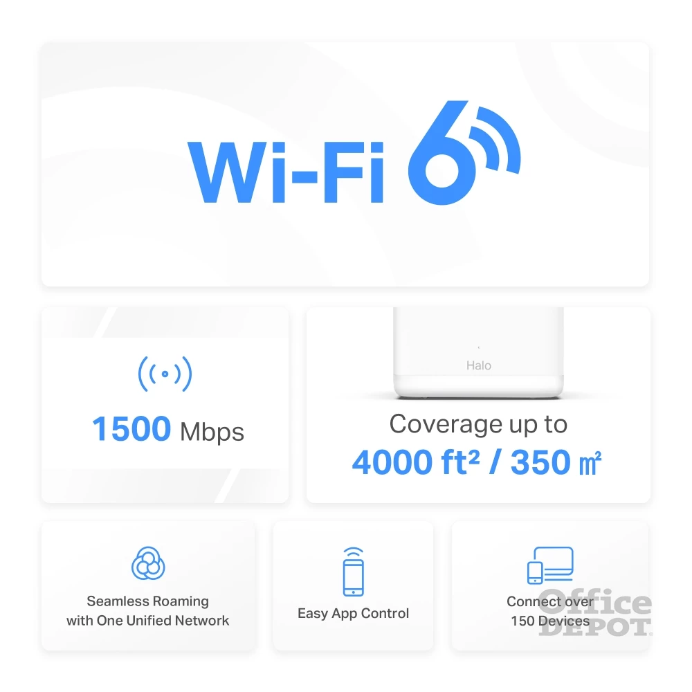 Mercusys Halo H60X(2-pack)  AX1500 fehér otthoni mesh Wi-Fi 6 rendszer (2db) - R