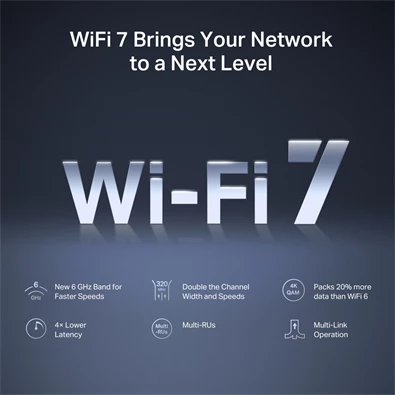 Mercusys MR47BE BE9300 háromsávos Wi-Fi 7 fekete router - R