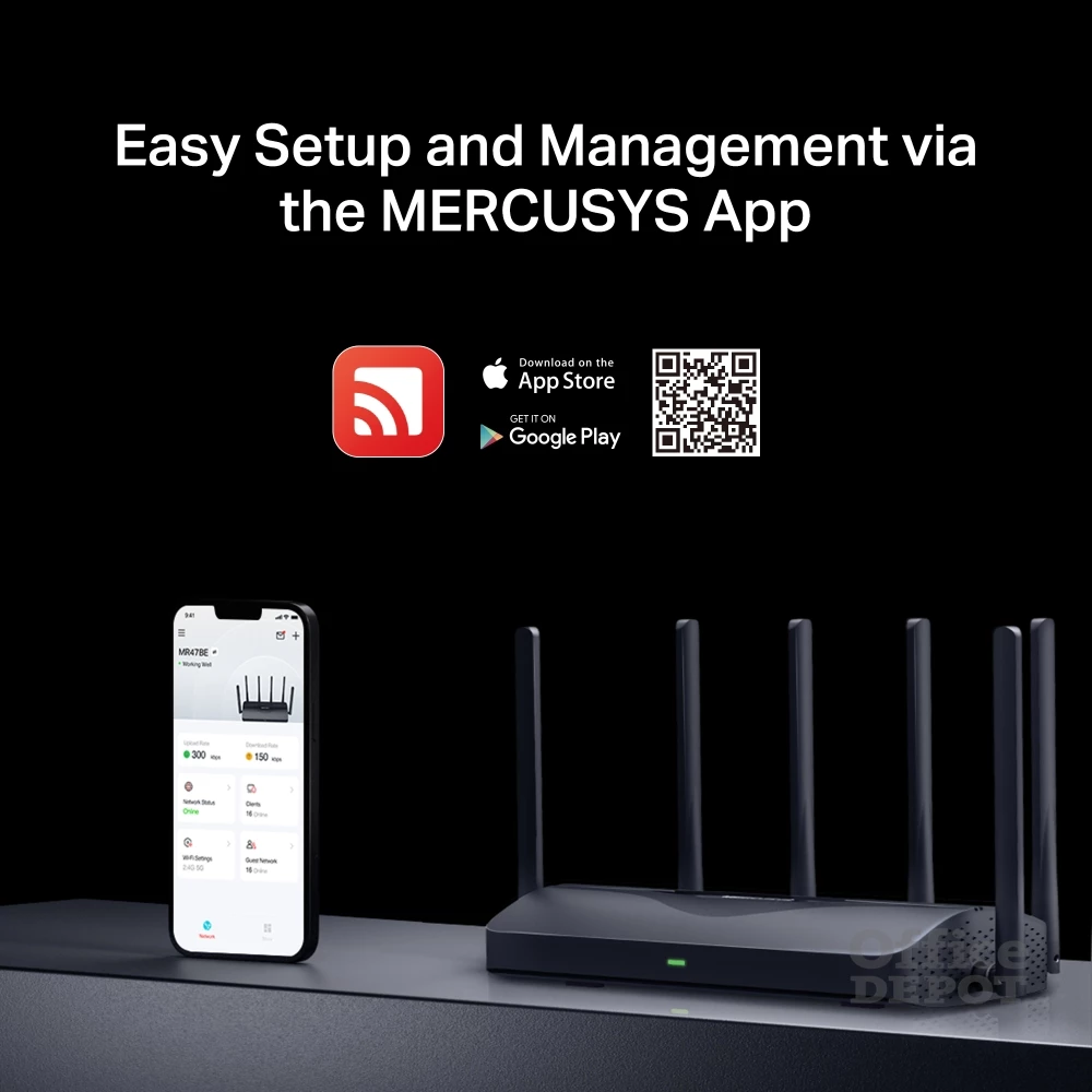 Mercusys MR47BE BE9300 háromsávos Wi-Fi 7 fekete router - R