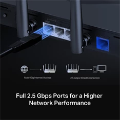 Mercusys MR47BE BE9300 háromsávos Wi-Fi 7 fekete router - R