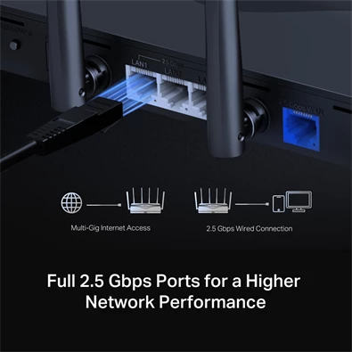 Mercusys MR47BE BE9300 háromsávos Wi-Fi 7 fekete router - R