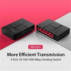 Mercusys MS105G 5port 10/100/1000Mbps nem menedzselhető asztali Switch Mercusys MS105G 5port 10/100/1000Mbps nem menedzselhető asztali Switch