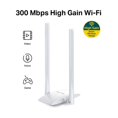 Mercusys MW300UH 300Mbps High Gain Vezeték nélküli USB Adapter Mercusys MW300UH 300Mbps High Gain Vezeték nélküli USB Adapter