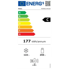 Midea MDRB521MIC28 fekete alulfagyasztós hűtőszekrény