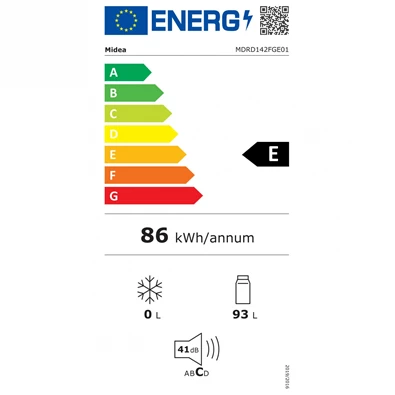Midea MDRD142FGE01 egyajtós hűtőszekrény Midea MDRD142FGE01 egyajtós hűtőszekrény