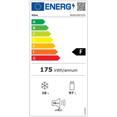 Midea MDRD168FGE01 egyajtós hűtőszekrény Midea MDRD168FGE01 egyajtós hűtőszekrény